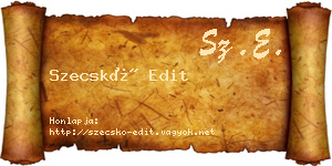 Szecskó Edit névjegykártya